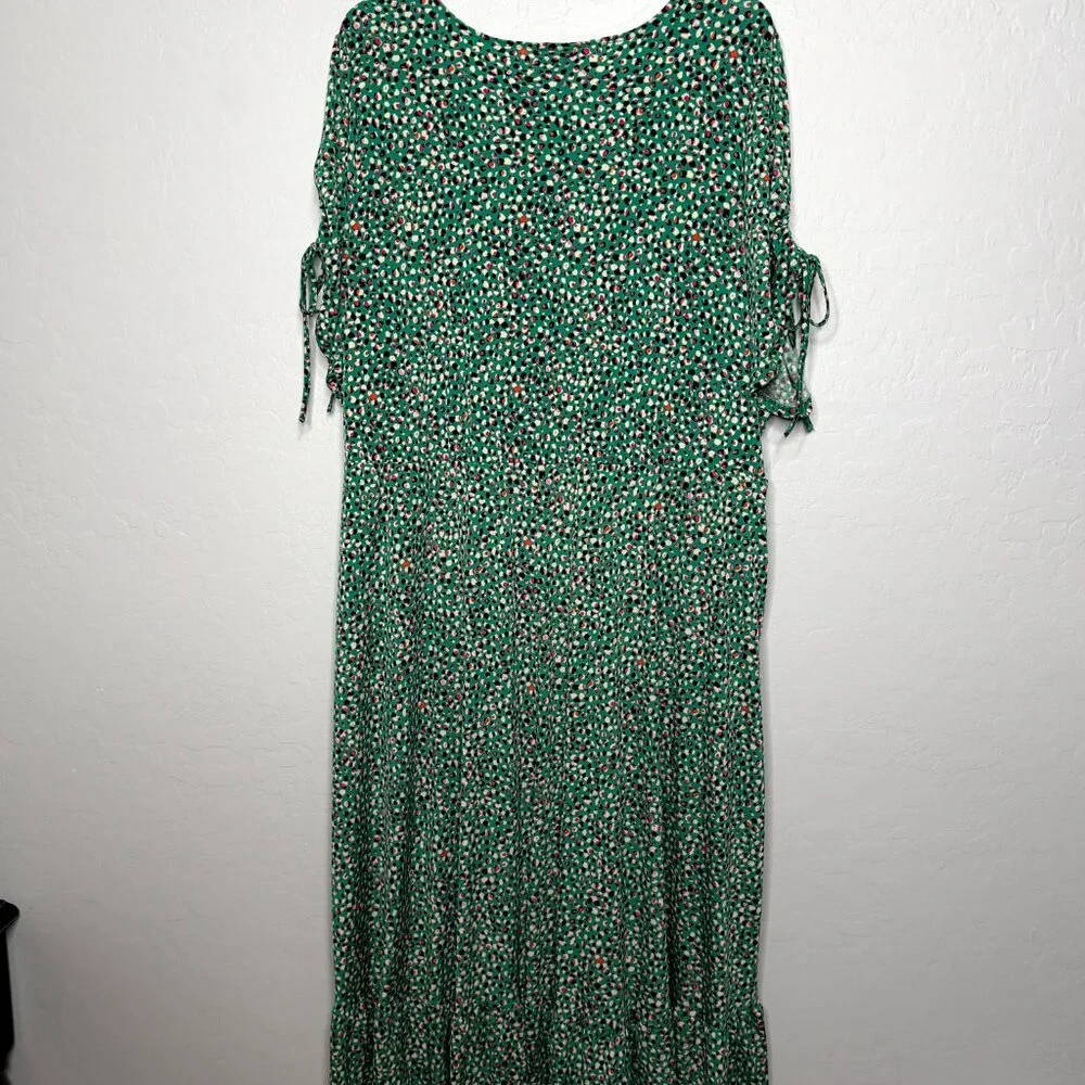 Torrid Midi A-Line Green Wrap Dress Size 4 4X 26 - Picture 10 of 10